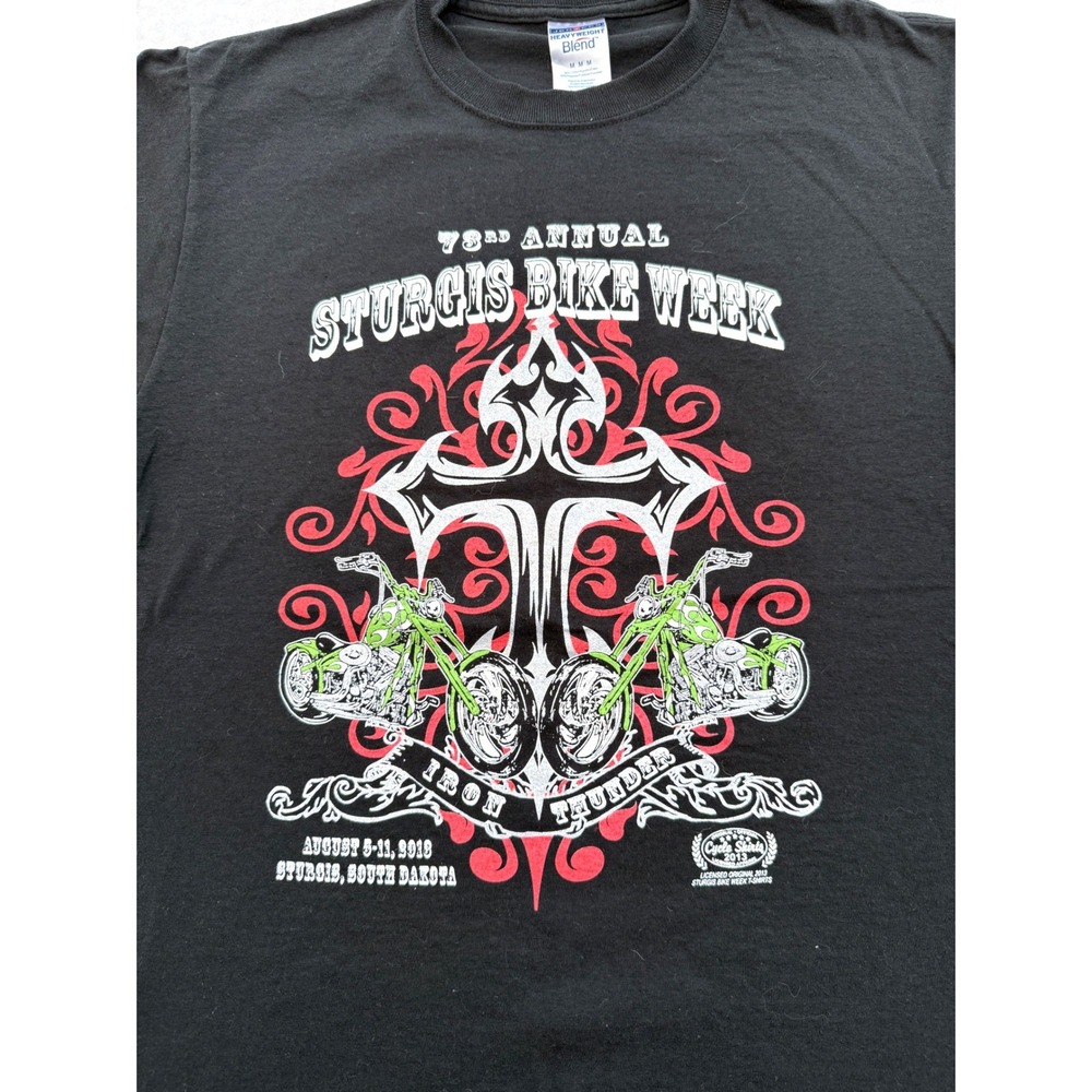 Mens‎ Sturgis Bike Week 2013 Iron Thunder Graphic T-Shirt Black Size Medium